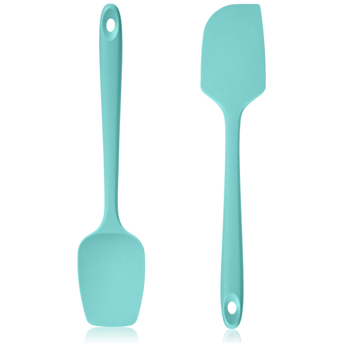 Lilybeam 600ºF Heat Resistant Silicone Spatula Spoonula Set of 2, Black