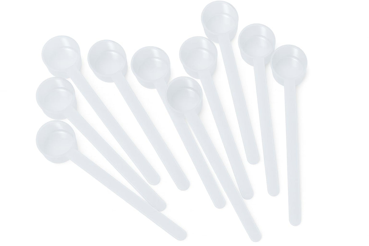 Supplement and Supply 1 Tablespoon (1/2 Oz. | 3 Teaspoon | 14.8 mL) Long Handle Plastic Measuring Spoon for Coffee, Protein Powder, Spices, Grains, Dry Goods – Food-Grade BPA-Free (Pack of 5)