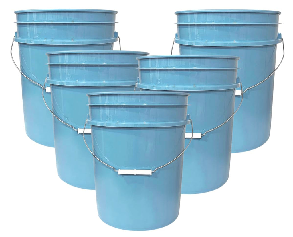 House Naturals 5 Gallon Premium HPDE Plastic Bucket - Made in USA Food Grade Container, BPA Free All Purpose Pail (5, Red)