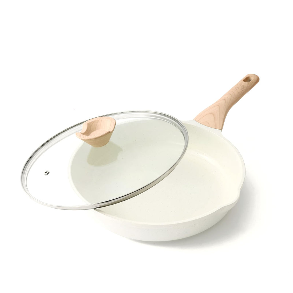Kordisen Ceramic Non Stick Frying Pan Skillet with Lid, 12.5 Inch Large Pan