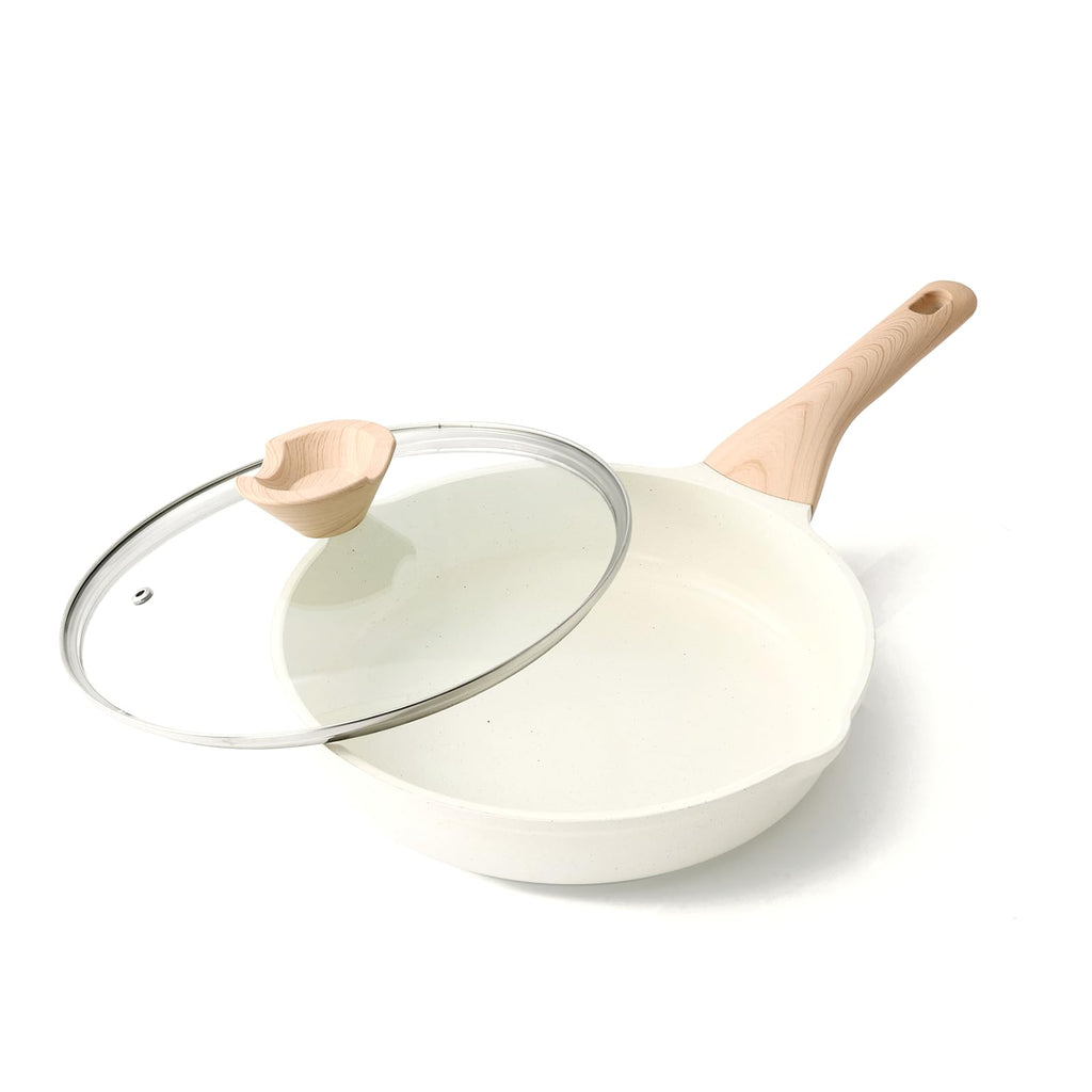 Kordisen Ceramic Non Stick Frying Pan Skillet with Lid, 12.5 Inch Large Pan