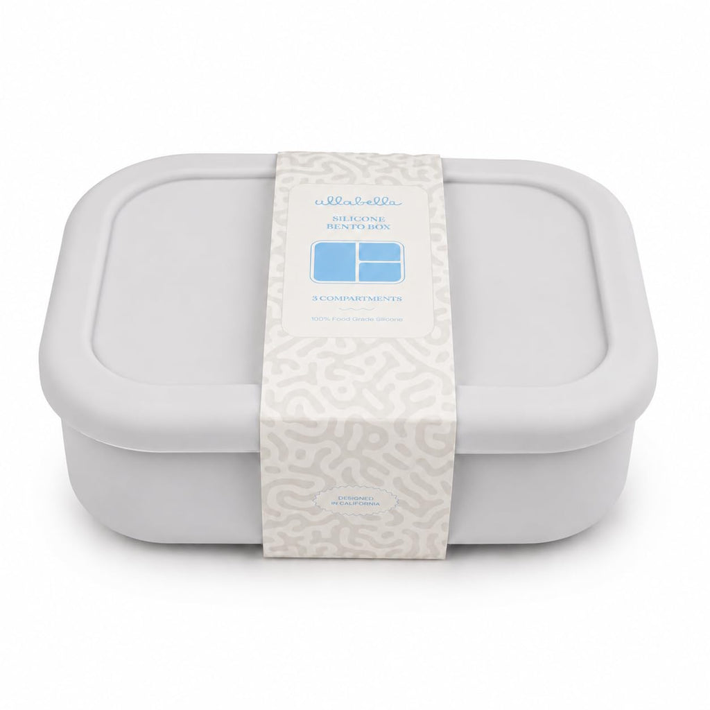 Ullabelle Kids Bento Box – 3 Compartments, Leakproof Lunch Box, BPA-Free Snack Container, Divided Lunch Box for Toddlers & Kids, Dishwasher Safe, Easy to Clean (Blue)
