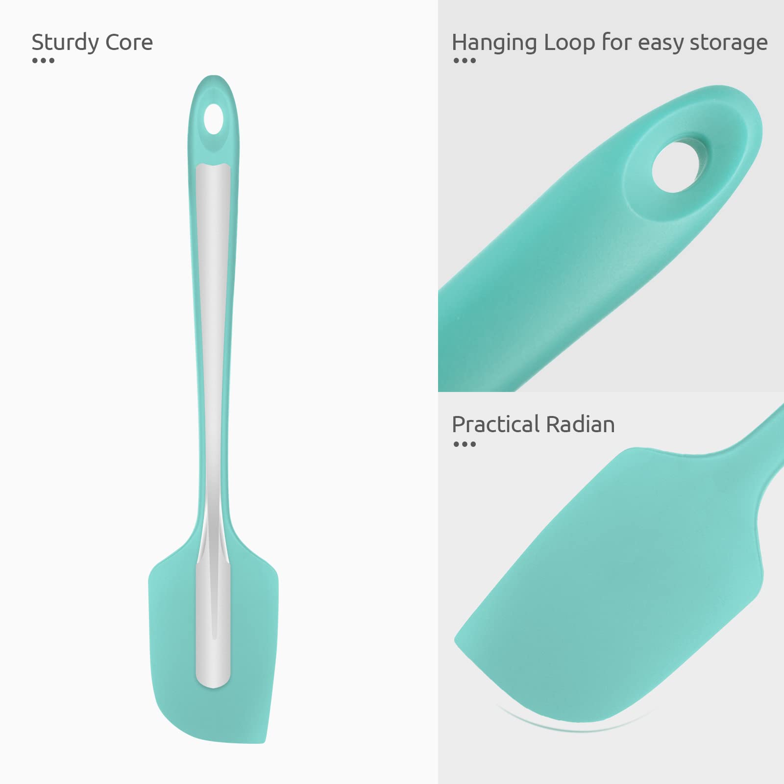 U-Taste Silicone Large Spatula, 480ºF High Temp Scraper, 11.38", Aqua Sky