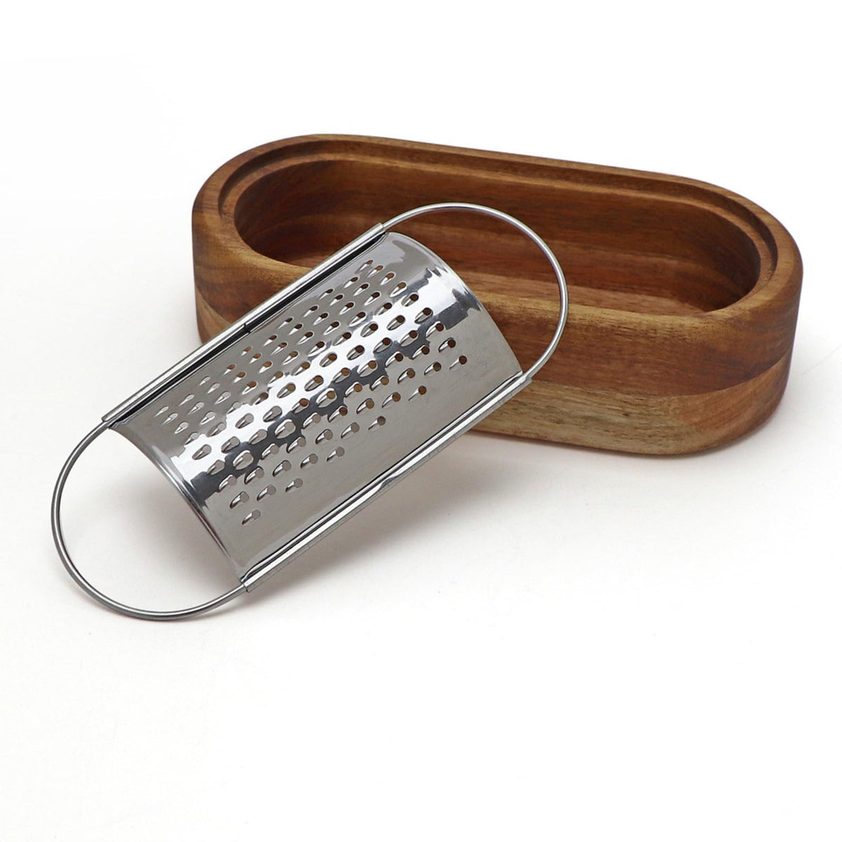 Stainless Steel Cheese Grater With Wood Container Hand Grater Mini Shredder Zester Box Graters for Kitchen