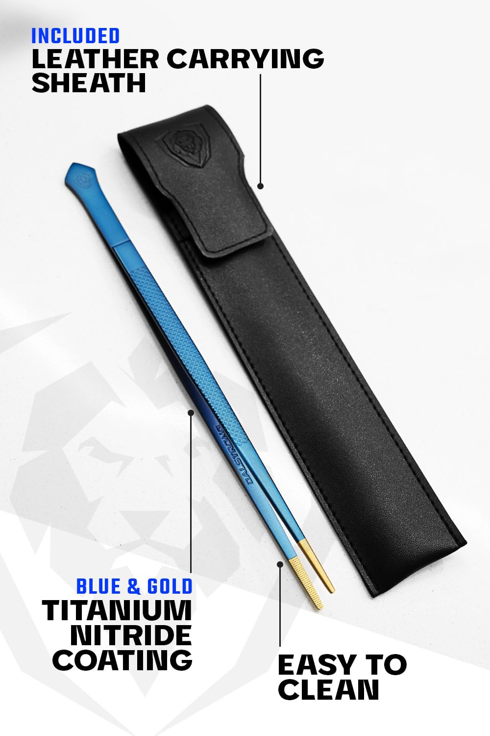 DALSTRONG Chef Tweezers Professional Kitchen Tongs-10" high-precision Tweezer Tongs for Cooking - Stainless Steel Blue w/vTitanium Coating-BBQ, Plating, Multi-use