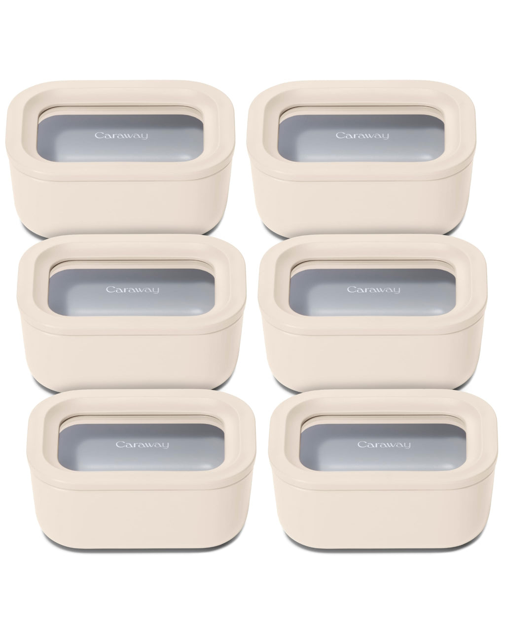Caraway 6-Piece Glass Food Storage Container Set