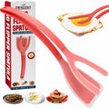 ZONZEST Silicone Egg Flipper Spatula Tongs (Set of 1) – Non-Stick 2-in-1 Grip & Flip Kitchen Tongs for Pancakes, Fish, Eggs, and More – Heat Resistant Cooking Tool (Red)