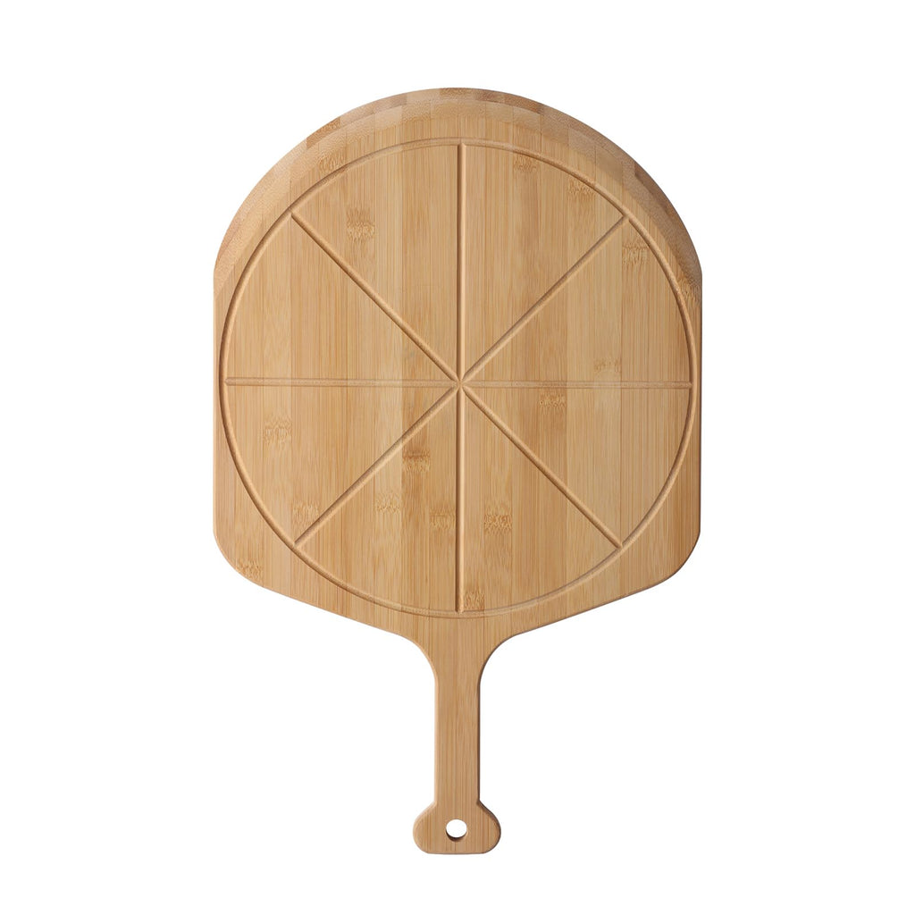 Fiery Chef 16" Bamboo Pizza Peel with 8 Slice Grooves, 23.6" x 16"