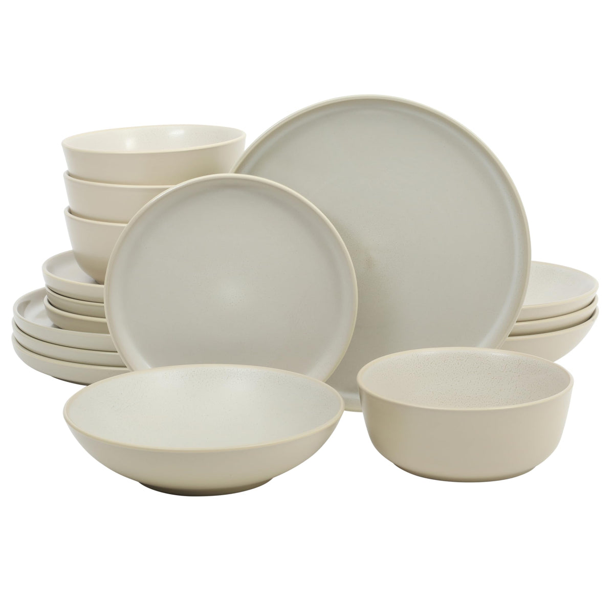 Gibson Elite Mayfair Bay 16-Piece Embossed Double Bowl Dinnerware Set, Service for 4 – Blue Stoneware Plates and Bowls