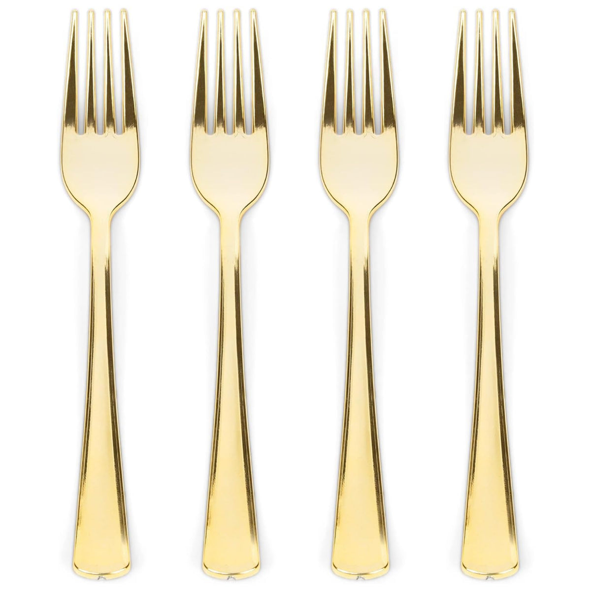 Prestee Set of 100 Rose Gold Plastic Forks Disposable - 7-in Heavy-Duty Fork Flatware - Bulk Pack Fancy Silverware - Sturdy Pink Cutlery for Weddings, Birthday Parties, Buffets, Catering and Events