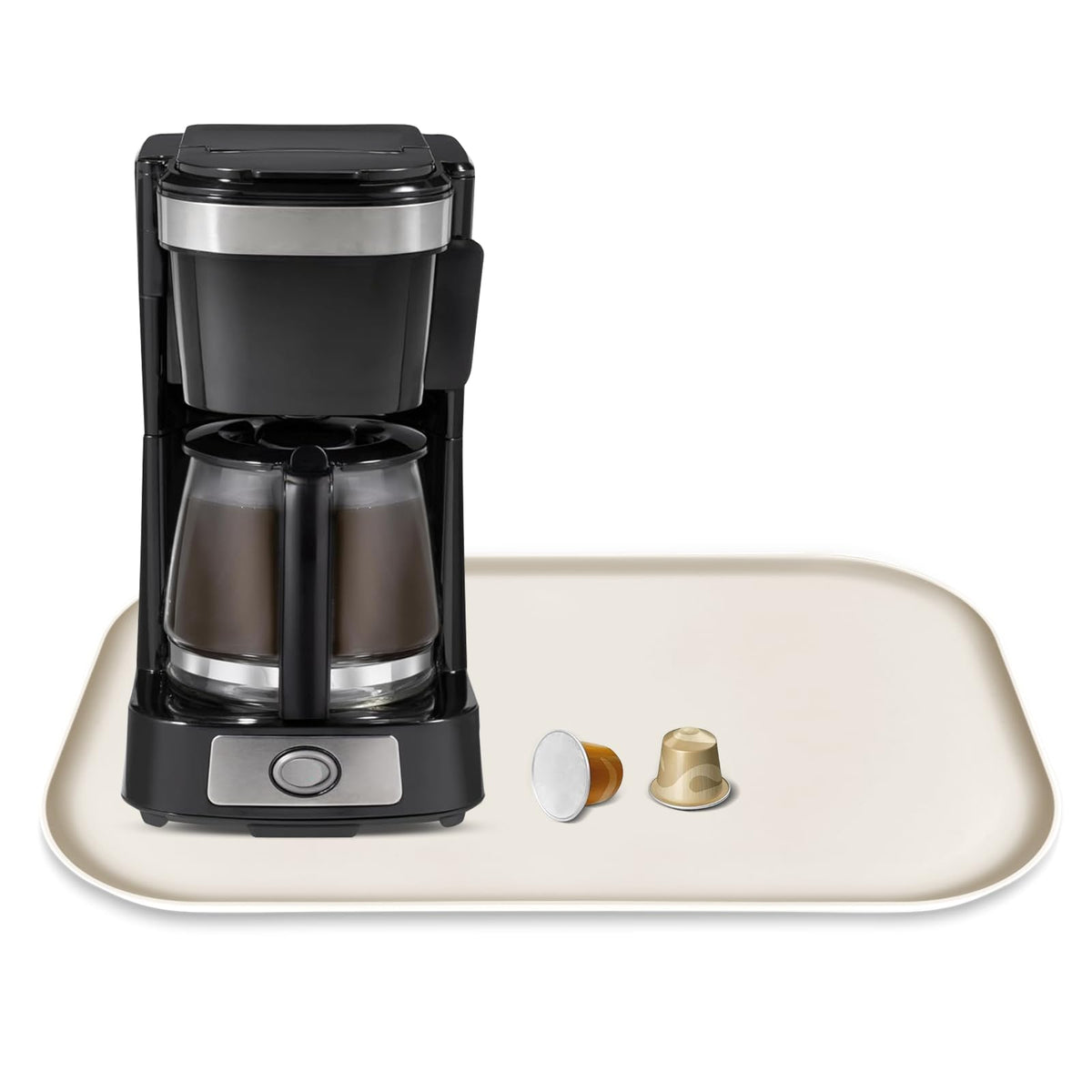 Silicone Coffee Maker Mat with Lip for Countertops 17.4''x10.6''Translucent