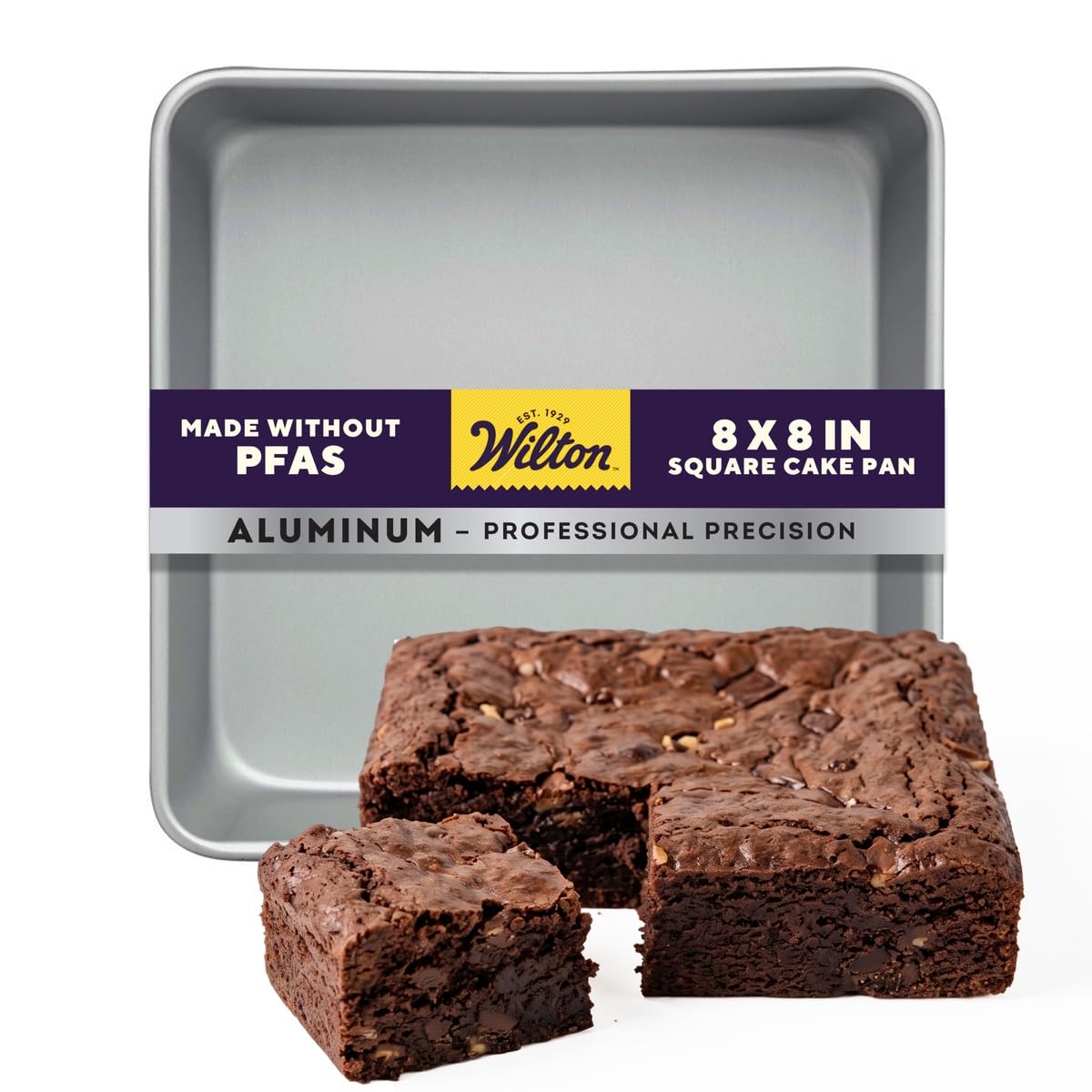 Wilton Aluminum Square Cake Pan, Made Without PFAS, 8 x 8 in
