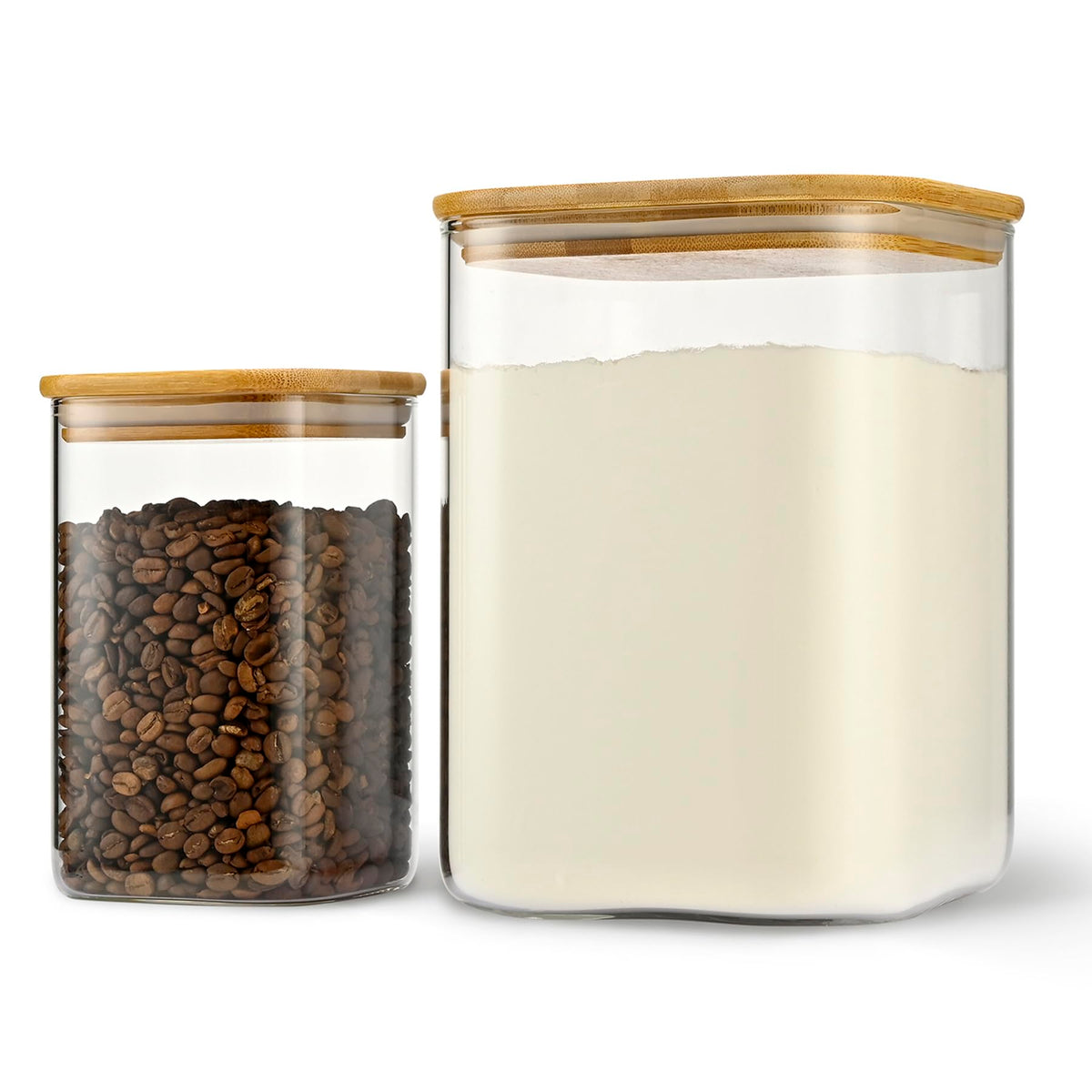 D2scrma 115oz/3.6Qt/3400ml Square Glass Storage Containers with Lids 2-Pack