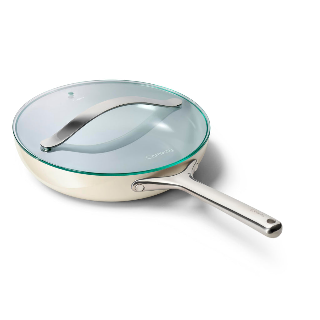 Caraway Ceramic Non-Stick Fry Pan Set with Glass Lids