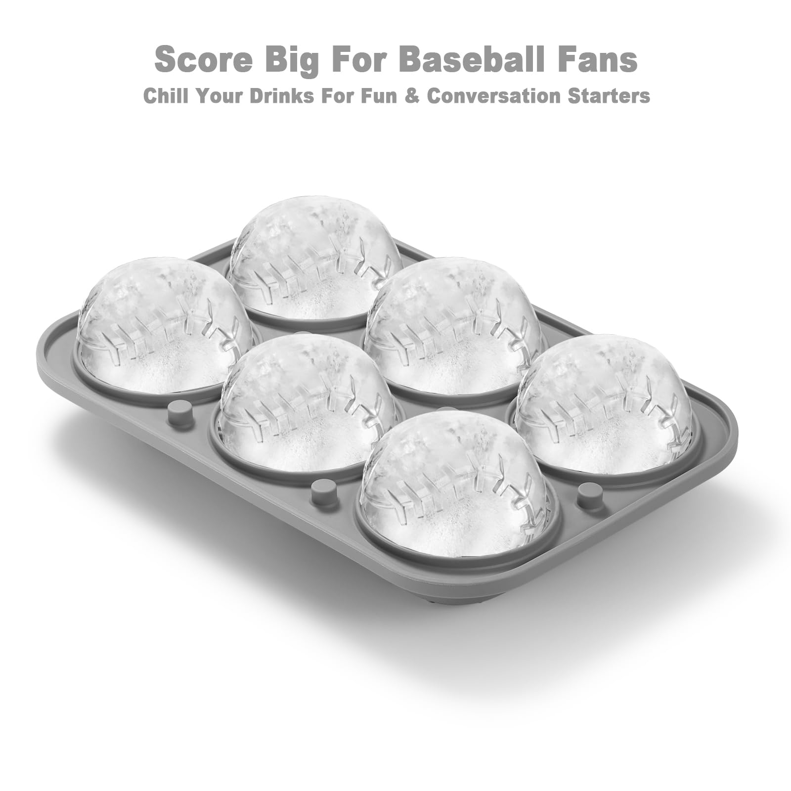 Nax Caki 3D Baseball Ice Cube Tray, Large Baseball Silicone Fun Shapes Whiskey Ice Mold with Funnel for Cocktails, Bourbon,Brandy, Whiskey Gifts for Men
