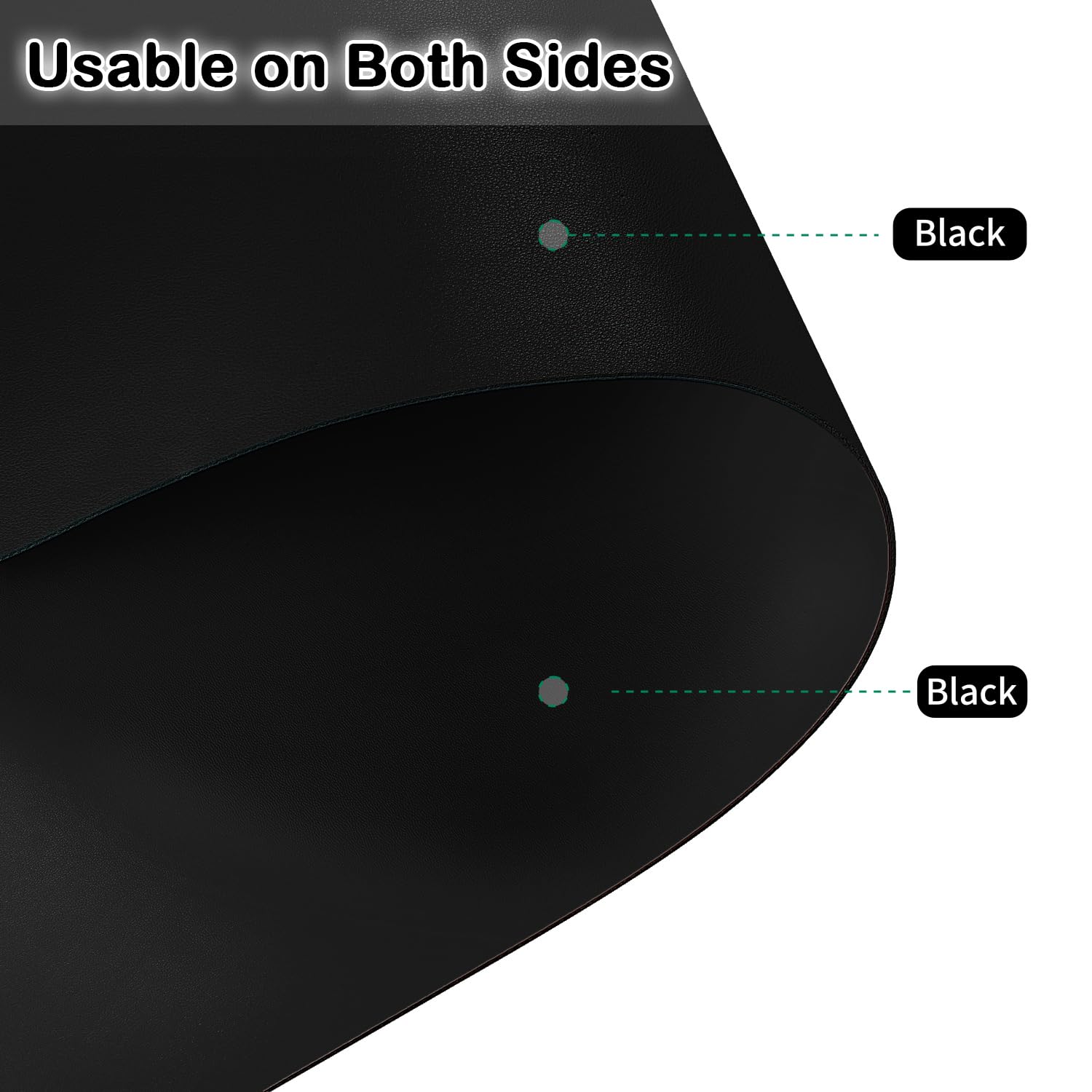 Zinkooat Leather Dresser Cover,1.8mm Thick,14x96 Inch,Dresser Protector Top,Dresser Top Protector,Dresser Cover Top,Dresser Top Cover,Dresser Cover Top for Bedroom.(Black+Black,14x96)