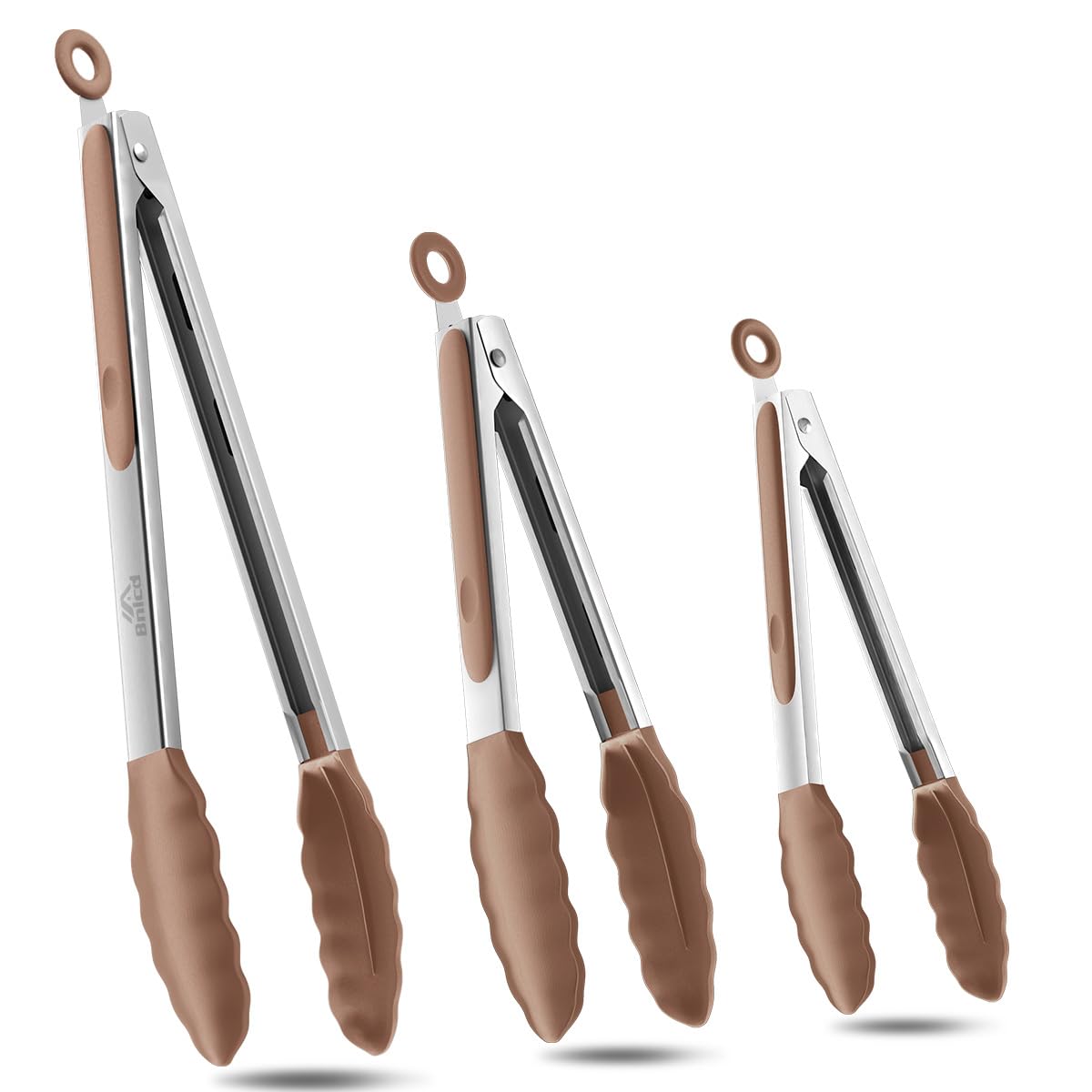 Bnlcd Good Grip Cooking Tongs with Silicone Tips, Set of 3-7" 9" and 12"