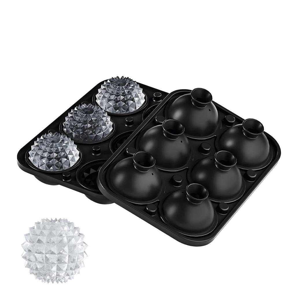 Samuelworld Large Ice Ball Maker with Lid, 12 x 2.5 Inch Ice Balls - Food Grade, Easy To Fill Round Silicone Ice Tray, Perfect Spheres Craft Ice Maker for Whiskey, Cocktails, Gifting - Grey