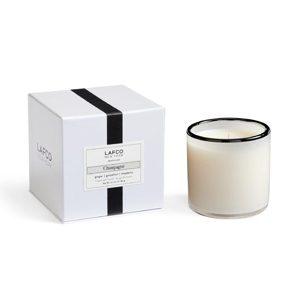 LAFCO New York Classic Candle, Chamomile Lavender - 6.5 oz - 50-Hour Burn Time - Reusable, Hand Blown Glass Vessel - Made in the USA