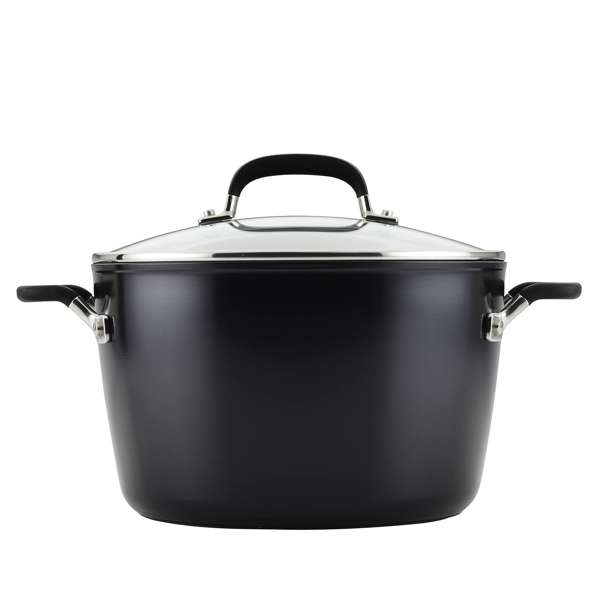 KitchenAid Hard Anodized Nonstick Stock pot with Lid, 8-Quart, Onyx Black