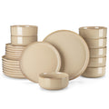 vancasso PLAYA Plates and Bowls Sets,12 Pieces Grey Dinnerware Sets for Kitchen,Reactive Glaze Dishes Set for 4,Dishwasher and Microwave Safe
