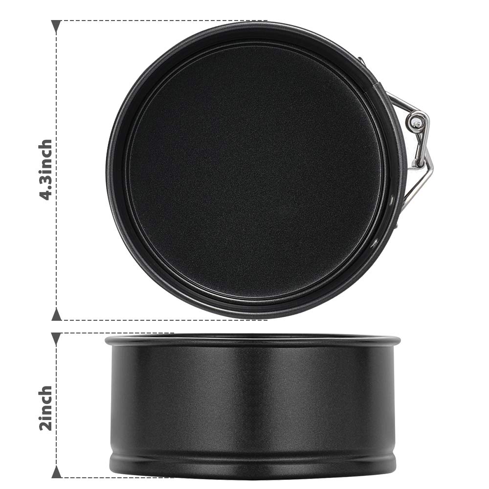MASSUGAR Springform Pan 4 Pack 4-Inch Mini Cake Pan with 50 Pcs Parchment Paper Liners, Nonstick Leakproof Cheesecake Pan for Mini Cheesecakes Pizzas and Quiches