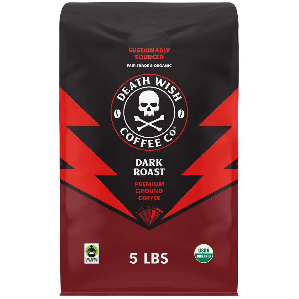 Death Wish Coffee Dark Roast & Valhalla Java Ground Coffee Bundle, Organic