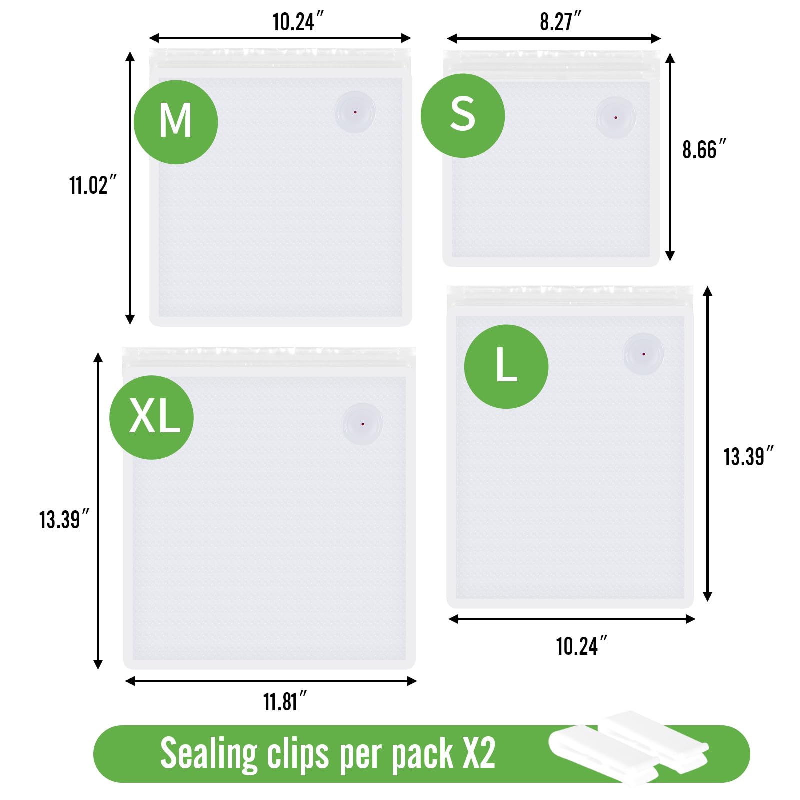 Reusable Vacuum Seal Bags, BPA-Free Food-Grade, Leakproof & Odor-Resistant, Freezer & Microwave Safe, Clear Storage Bags for Meat, Seafood, Snacks & Dry Goods, 30 Pack (10.24" x 13.39")