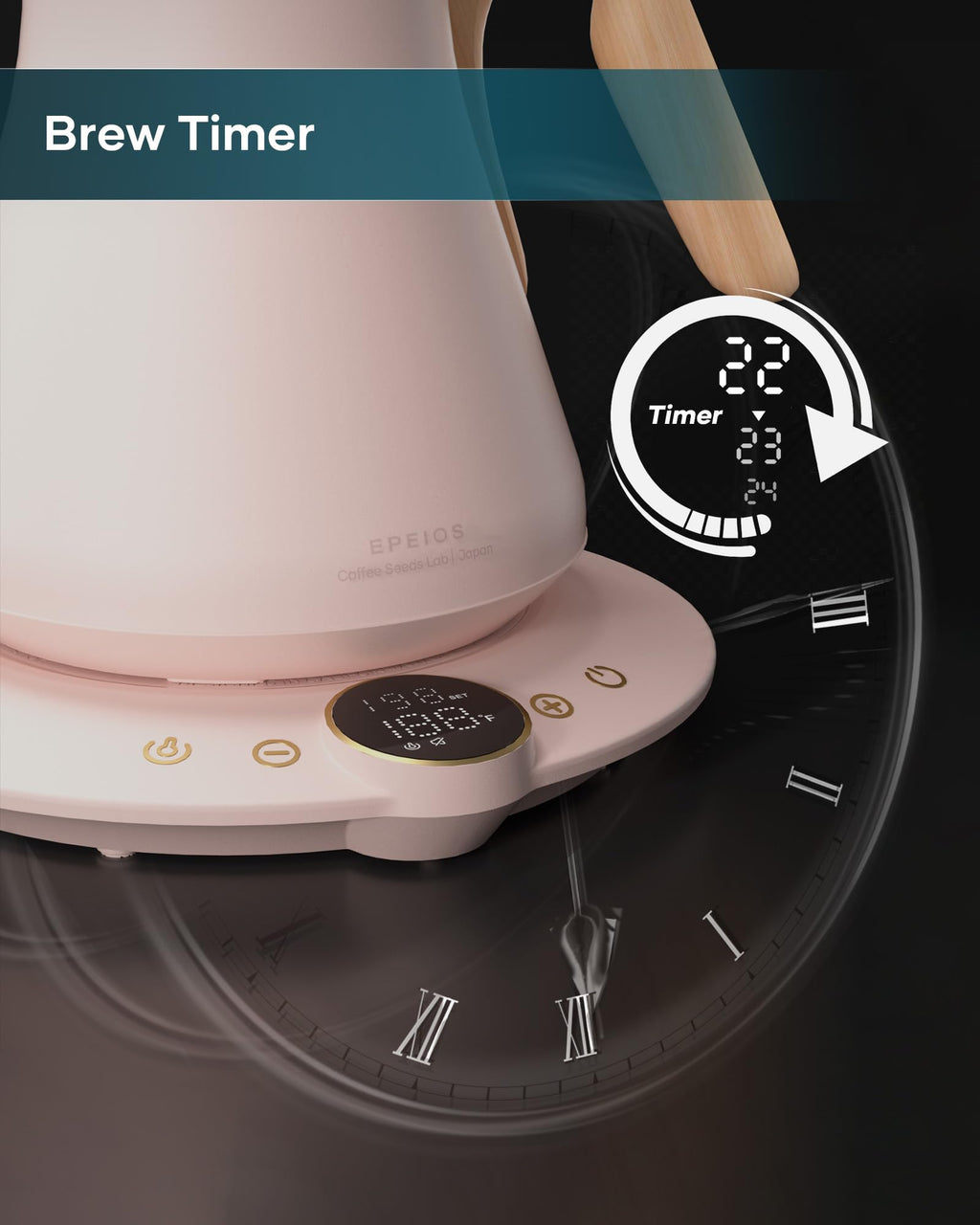 INTASTING Gooseneck Electric Kettle with ±1℉ Temperature Control 0.9 Liter