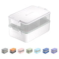 linoroso Stackable 2-Tier Adult Bento Box, 4 Compartments - Chalk White