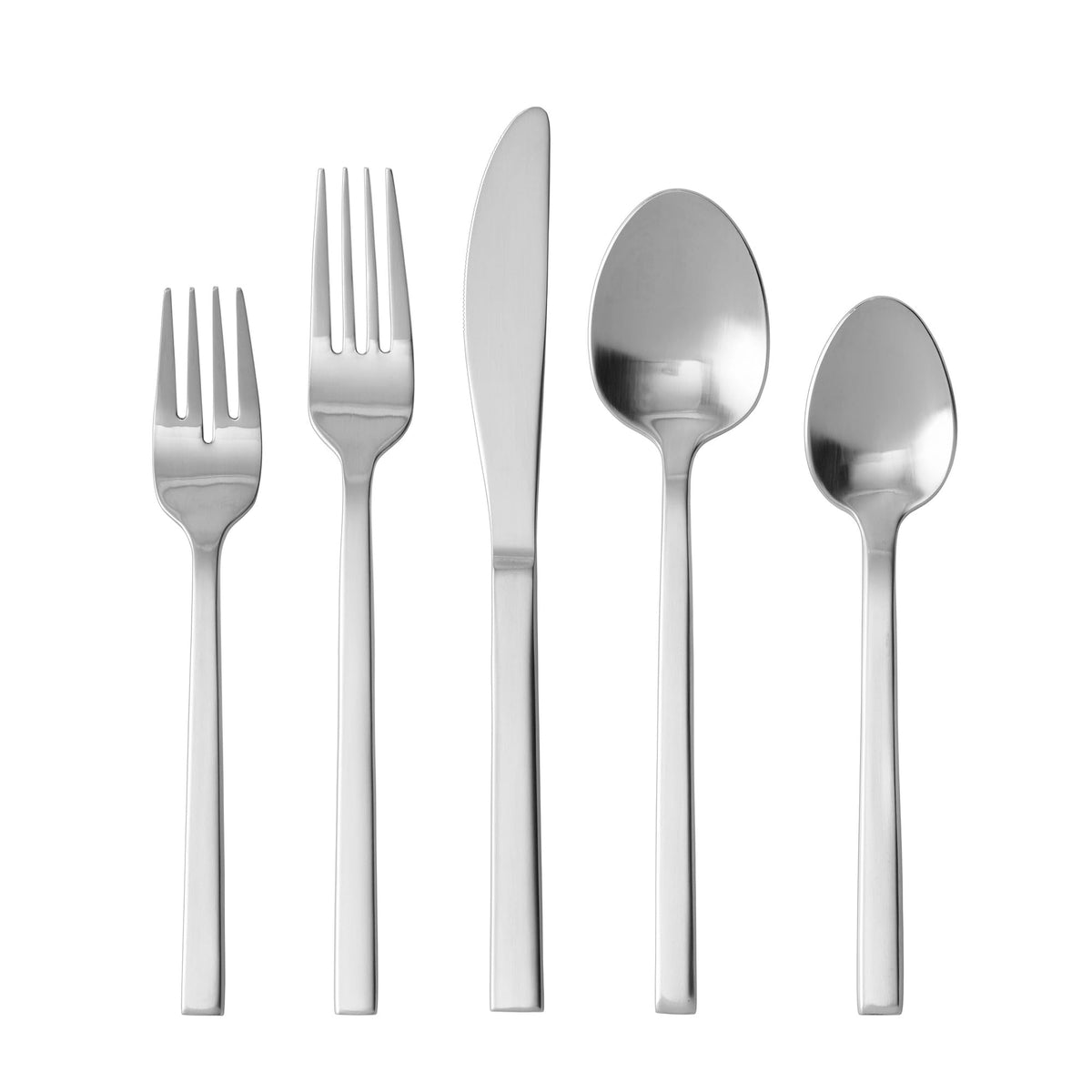 Fortessa Arezzo 18/10 Stainless Steel Flatware, 40 Piece Place Setting (Service for 8), Silver