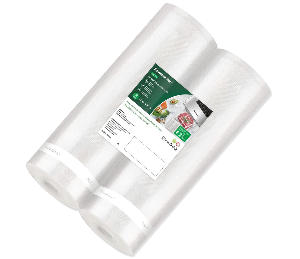 Bonsenkitchen Vacuum Food Sealer Rolls Bags, 8" x 50' & 11" x 50'