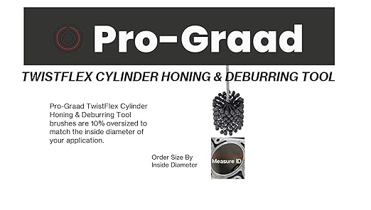 TwistFlex Heavy Duty Cylinder Hone, 4-1/2" 320SC Flexible Cylinder Honing & Deburring Tool, 4.5" Bore Brush for Hole Diameters 4.15"- 4.5", Silicon Carbide 320 Grit, 13.5" Length (1 Pack)