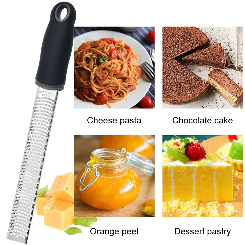 Lemon Zester Grater, Stainless Steel Fine Grater with Cover Handle
