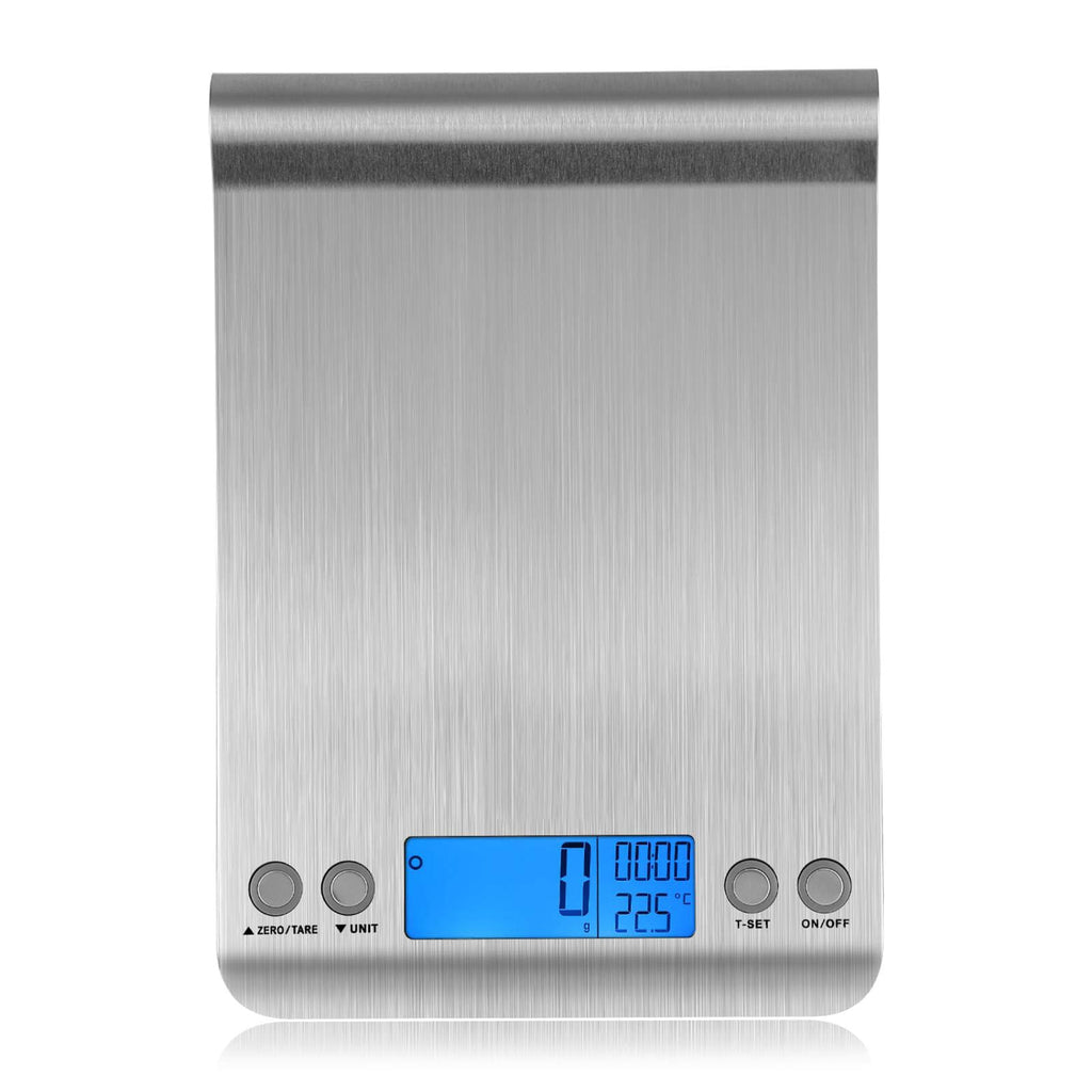 Digital Food Scale, Kitchen Scale for Cooking, Baking, and Weight Loss, 1g/0.03oz Precise Graduation, Tempered Glass （White）