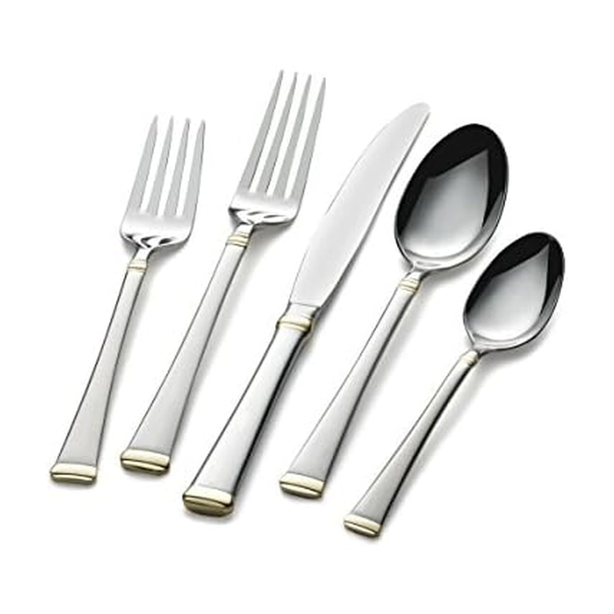 Mikasa Bravo 65-Piece Flatware Set, Service for 12, 18/10 Stainless Steel Silverware with Mirror Finish, Includes 5 Serving Utensils, Dishwasher Safe