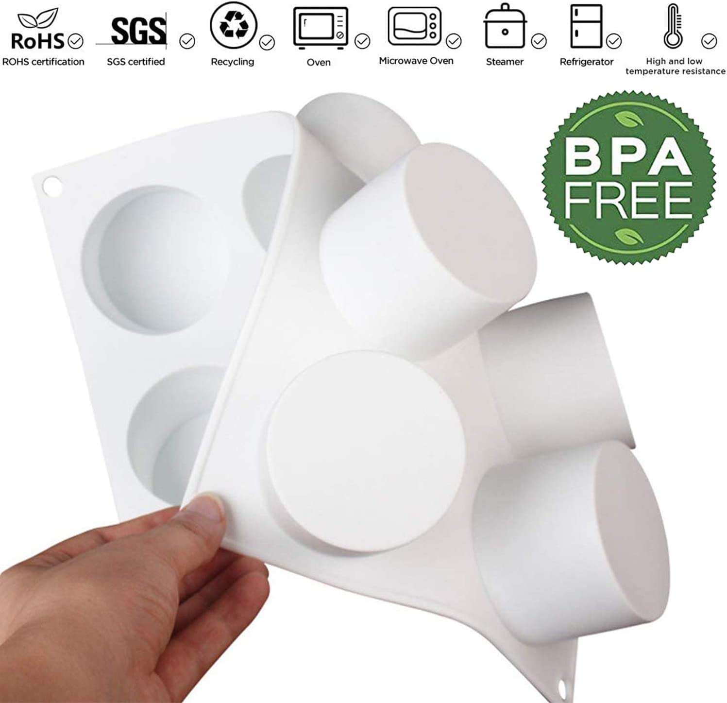 OCPO Kitchen Bubble Cube Silicone Mold for Baking Mousse Cake, 6 Cavities