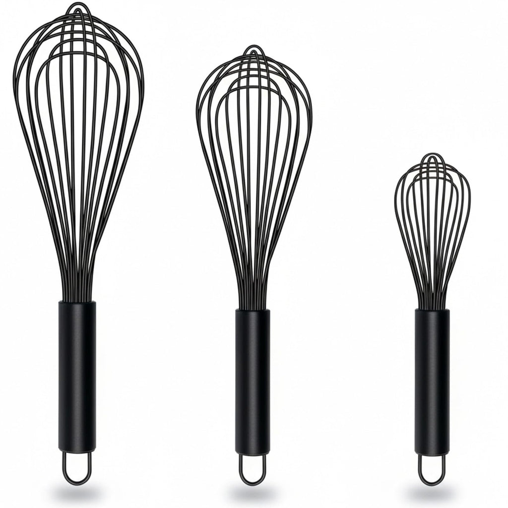TEEVEA Silicone Whisk 11 Inch, Non-Slip Handle Heat Resistant Non-Scratch