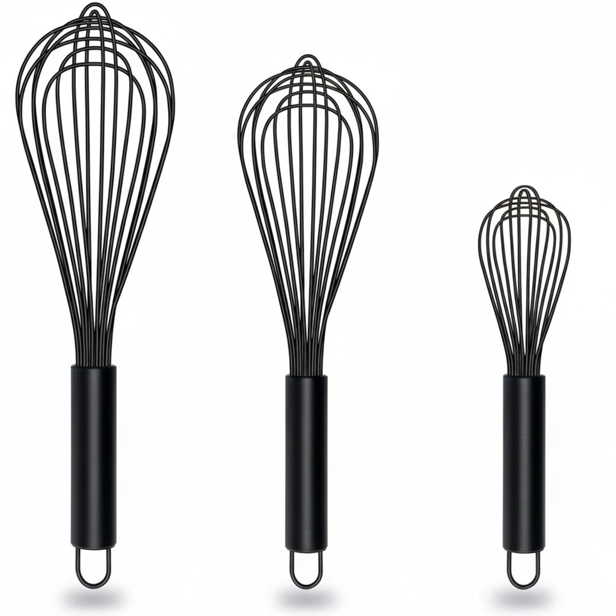 TEEVEA Silicone Whisk 11 Inch, Non-Slip Handle Heat Resistant Non-Scratch