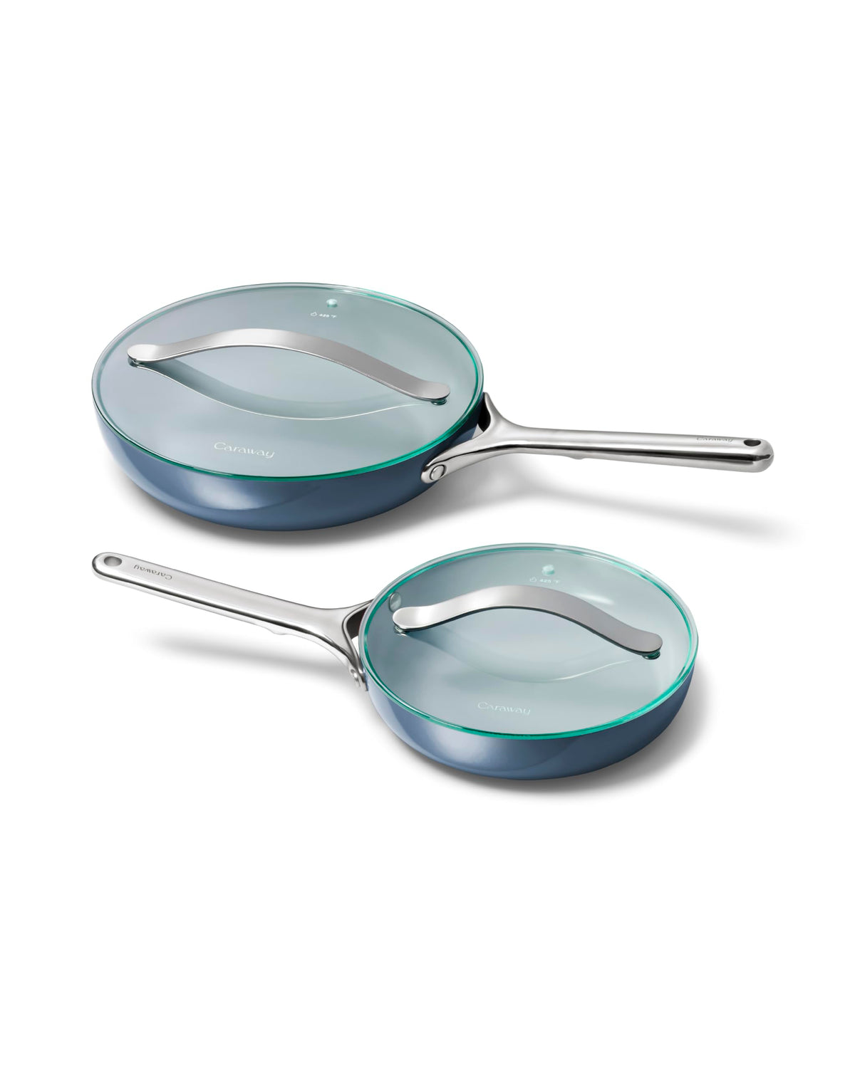 Caraway Ceramic Non-Stick Fry Pan Set with Glass Lids