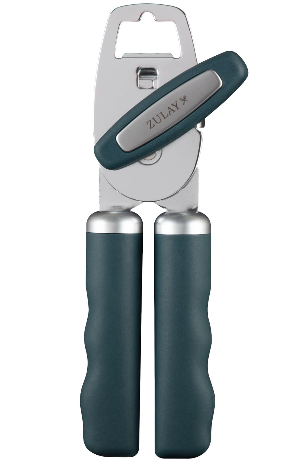 Zulay Kitchen Manual Can Opener Heavy Duty Patented Stainless Steel, Orange
