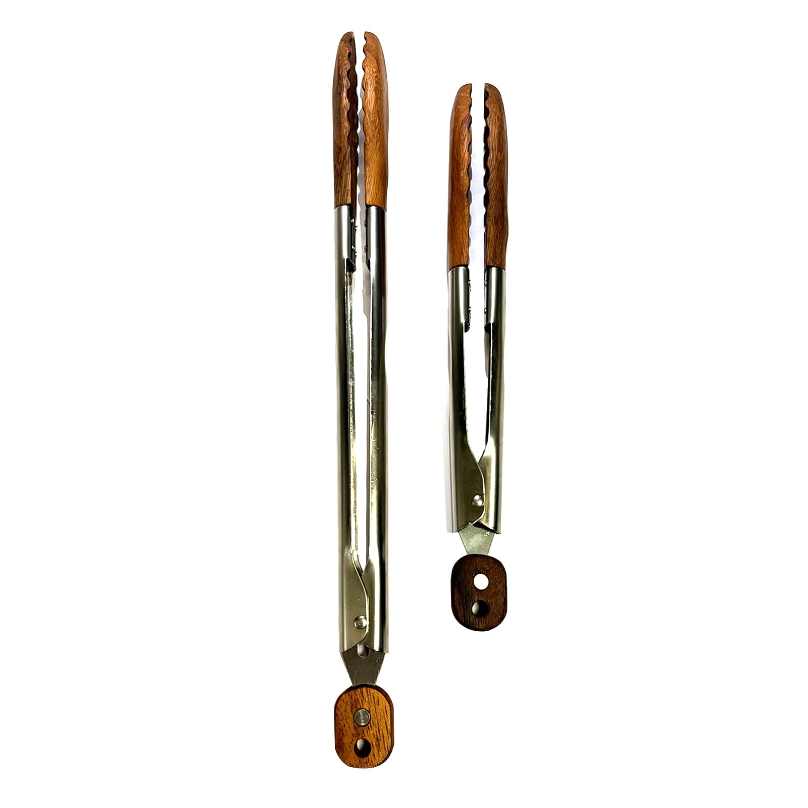 Wooden Tongs for Cooking with Walnut Tips, Serving & Salad Tongs