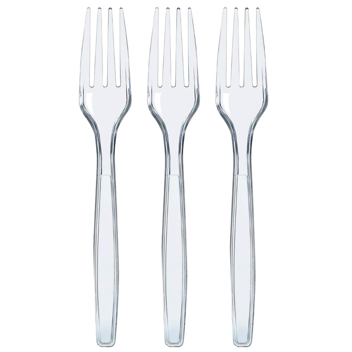 Prestee Set of 100 Rose Gold Plastic Forks Disposable - 7-in Heavy-Duty Fork Flatware - Bulk Pack Fancy Silverware - Sturdy Pink Cutlery for Weddings, Birthday Parties, Buffets, Catering and Events