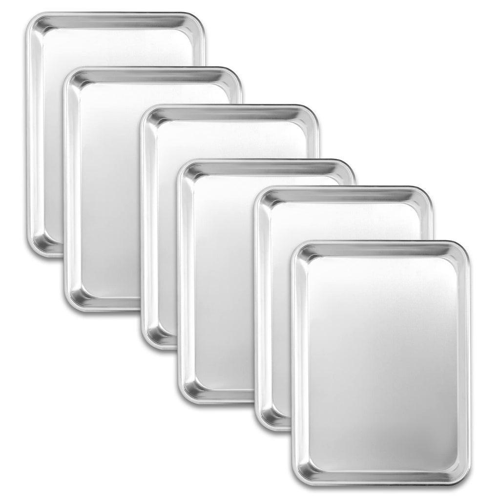 BIEAMA 6 Pack 15" x 21" Baking Sheet Pan, Aluminum Large Size Cookie Sheets