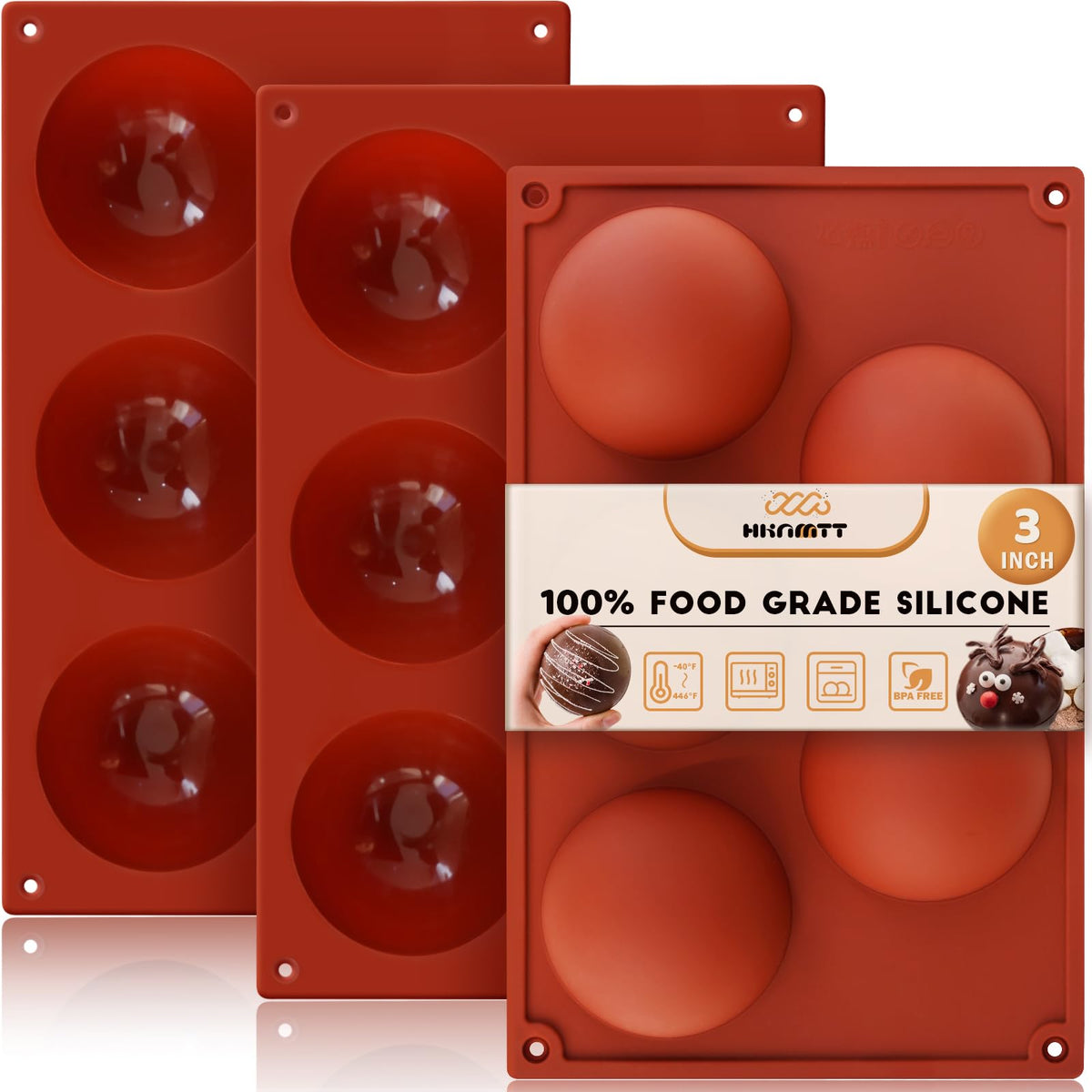HKNMTT Chocolate Bar Molds Silicone Classic 4 Pack, Snap Candy Bars Making Mould Set, BPA Free Soy Candle Wax Melt Durable Mold Easy Release Non-Stick for Protein and Energy DIY Handmade Gifts