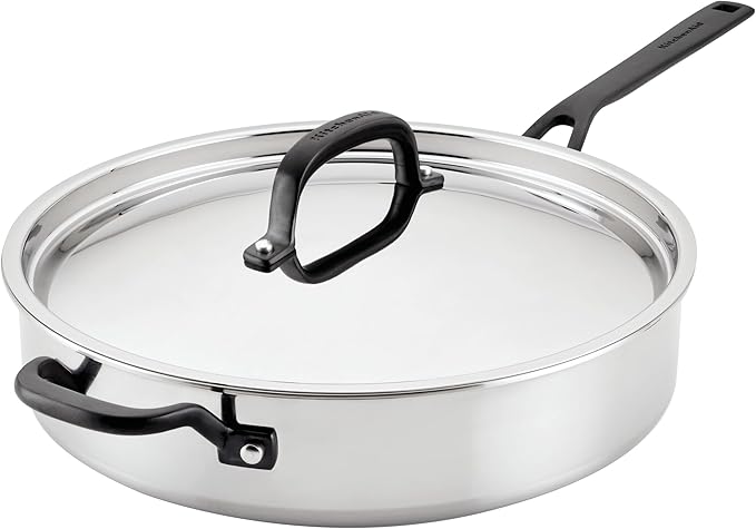 KitchenAid 5-Ply Clad Polished Stainless Steel Nonstick Fry Pan/Skillet, 8.25 Inch