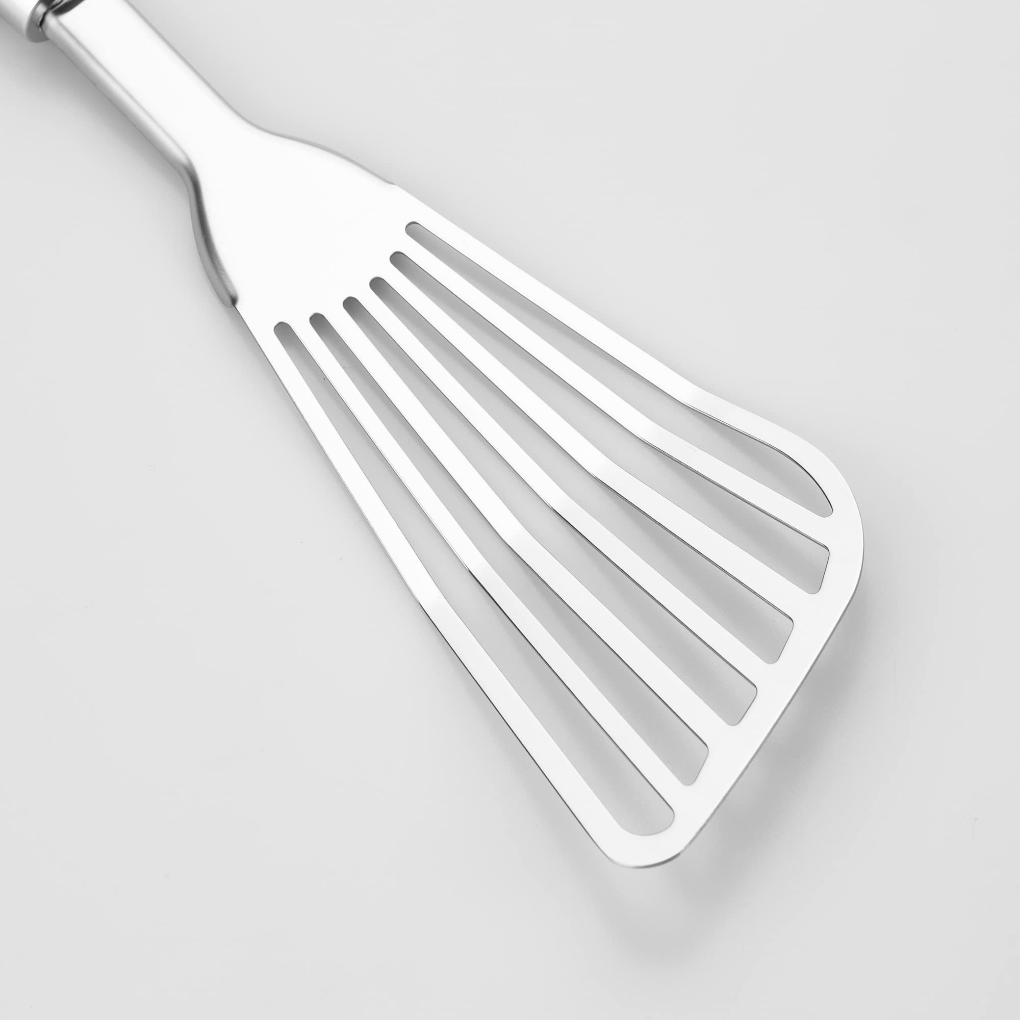 JXWING 304 Stainless Steel Fish Spatula, Flexible Slotted Turner, Red
