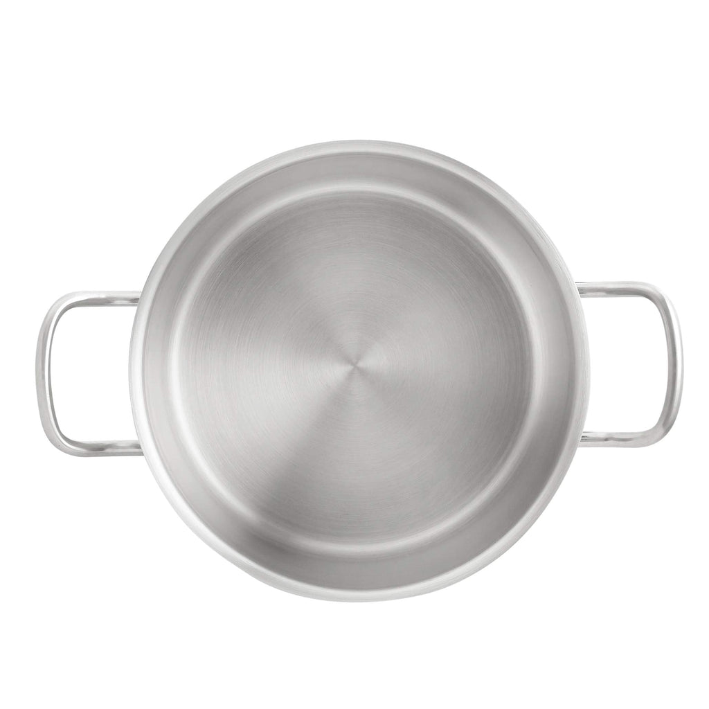 Amazon Basics 12 Quarts Stainless Steel Aluminum-Clad Stock Pot with Cover, Induction Compatible, Dishwasher Safe, Oven Safe, Even Heating, Soup and Pasta Pot