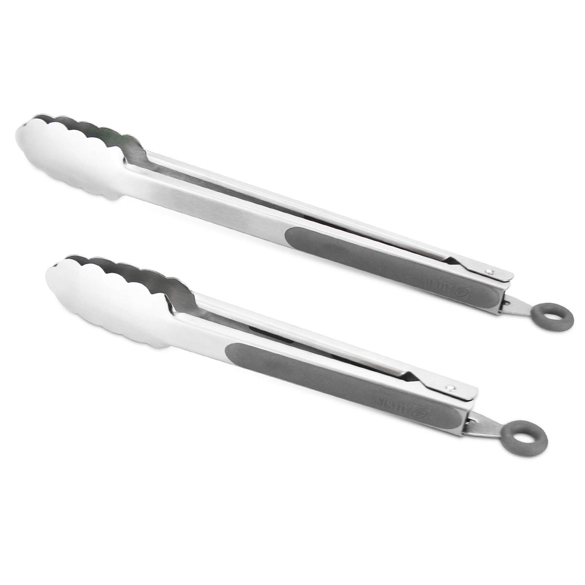 304 Stainless Steel Kitchen Cooking Tongs, 14 & 16", Set of 2, Aqua Sky