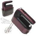 Yomelo 9-Speed Digital Hand Mixer Electric, 400W Powerful DC Motor, Hand Mixer Electric Handheld with Snap-On Storage Case, 5 Stainless Steel Accessories, Beaters, Dough Hooks, Whisk(Grape Purple)